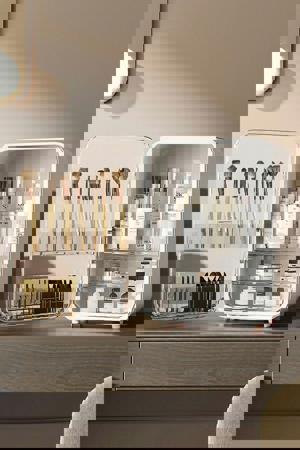 Living and Home Large Cosmetic Organizer Skincare Display Box with Makeup Mirror