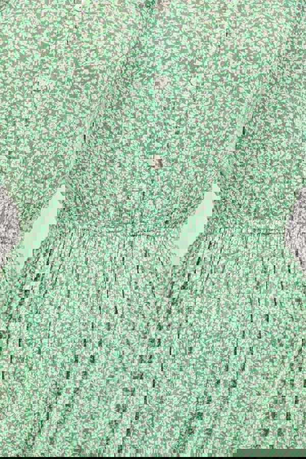 Mudflower Ditsy Print Button Up Ruffled Dress