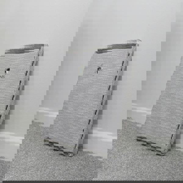 JVL Serena Foldable Fabric Storage Cube with Lid for Bedroom and Living Room Storage, Light Grey