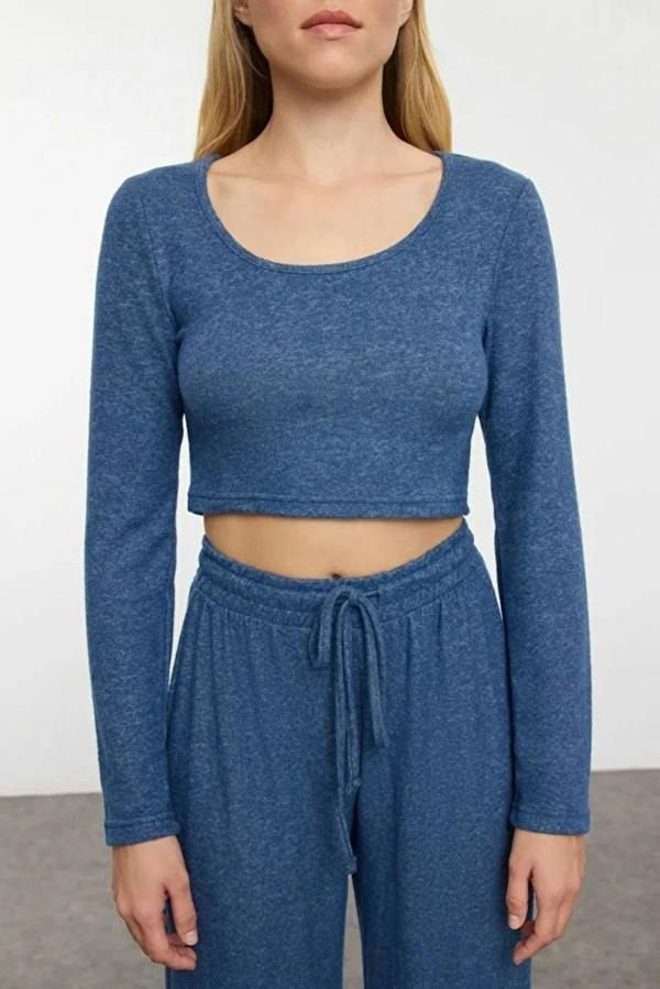 WOVCOR 2-Piece Soft Crop Top & Wide Leg Knit Set