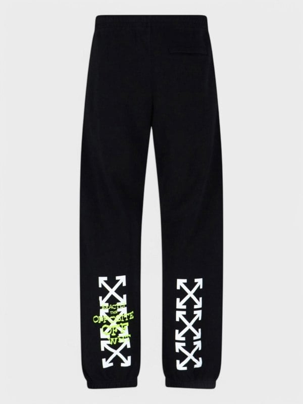 Off - White Opposite Arrow Slim Sweatpants 'Black/Lime' - Supplied FashionOff White