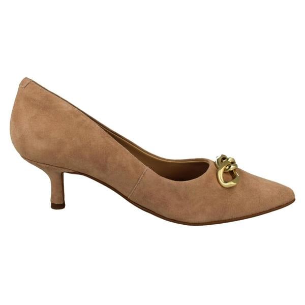 Clarks Ladies Clarks Chain Detailed Kitten Heeled Shoes Violet55 Trim