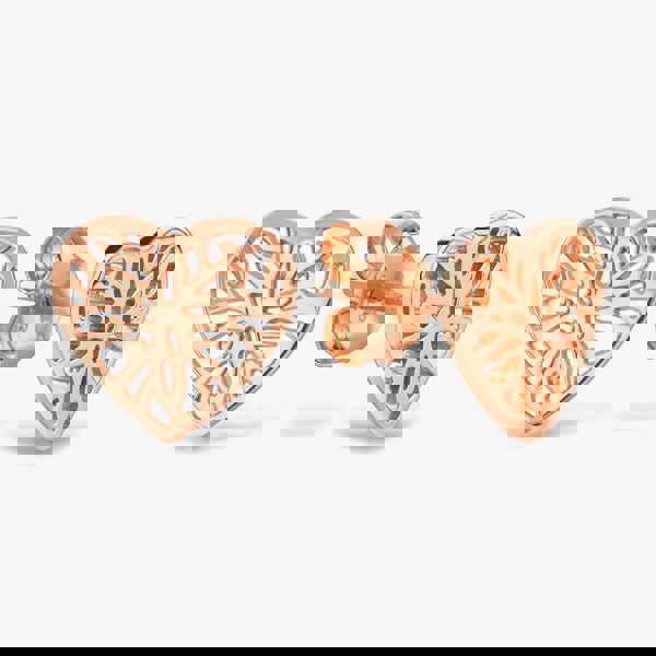 Rosa Lea Open Leaves Heart Stud Earrings AM-2THB010406