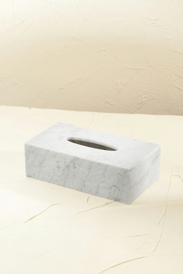 carrara marble tissue holder 