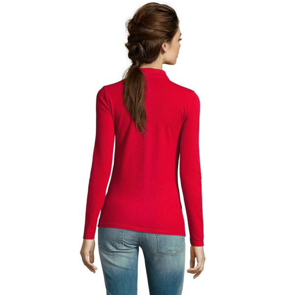 SOLS Womens/Ladies Perfect Long Sleeve Pique Polo Shirt - Red