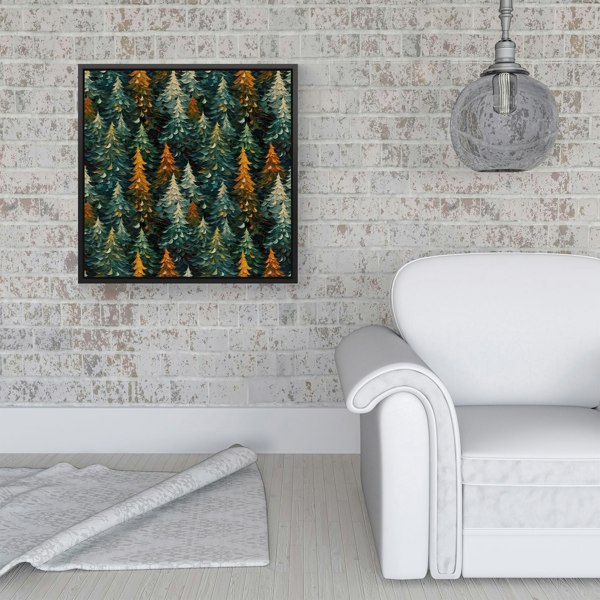 Warren Reed Impasto Style Christmas Trees Framed Canvas