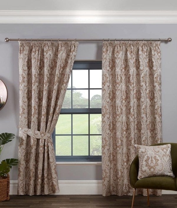 Sundour Tegola Floral Fully Lined Jacquard Pencil Pleat Curtains