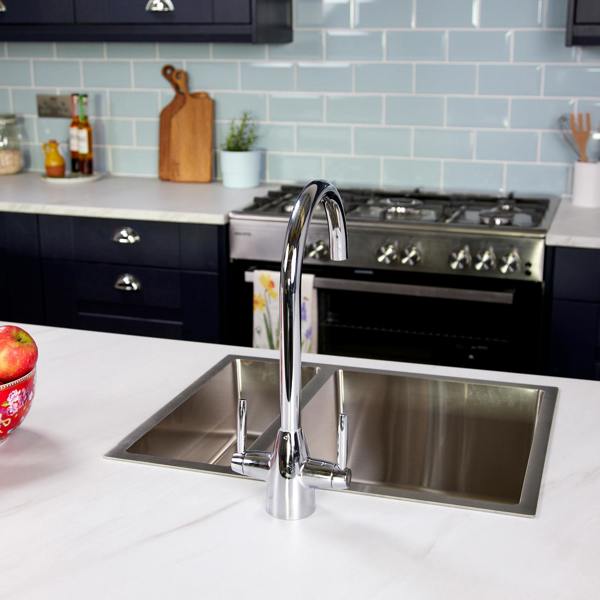 Flode Drammen | Dual Lever Kitchen Mixer | Chrome Finish