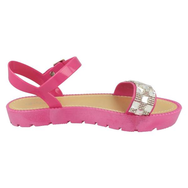 Savannah Ladies Savannah Diamante and Jewel Trim Flat Mules