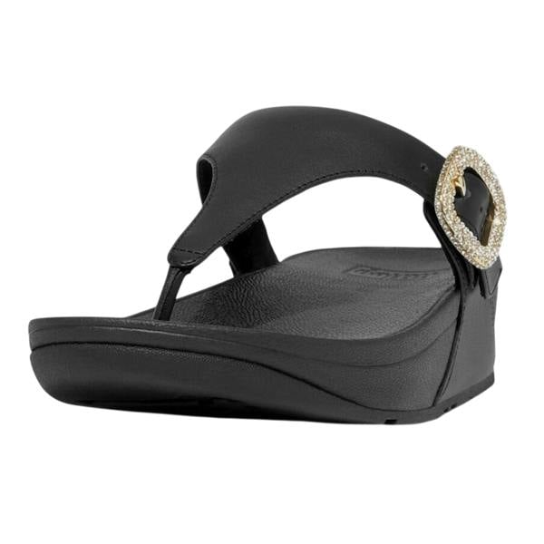 Fit Flop Womens/Ladies Lulu Rhinestone Buckle Leather Sandals - Black - 