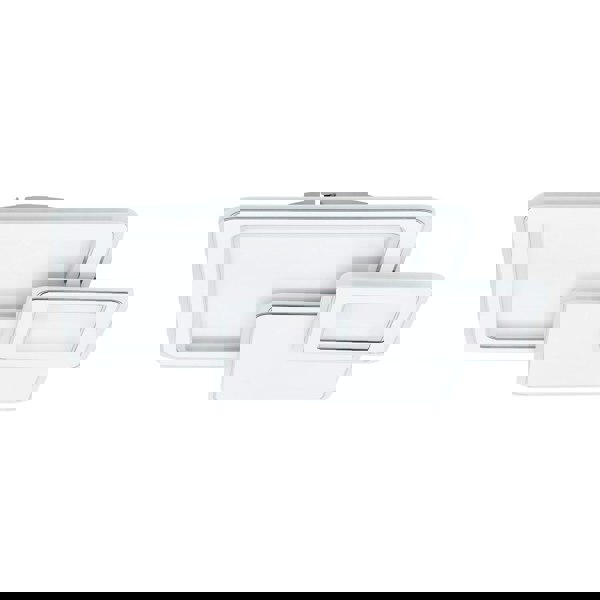 Wall Flush Ceiling Light Colour White Chrome Shade White Plastic Bulb LED 50W Loops