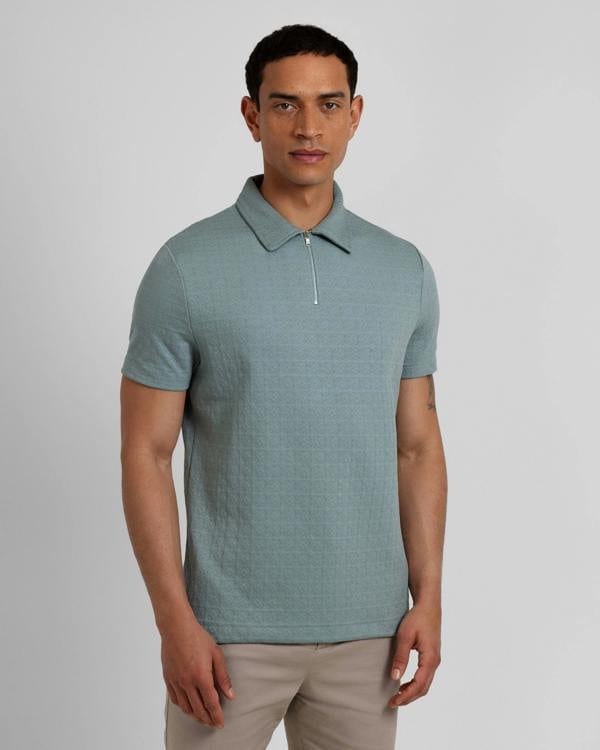 Steel & Jelly Crofton - Tile Jacquard Textured Polo Shirt