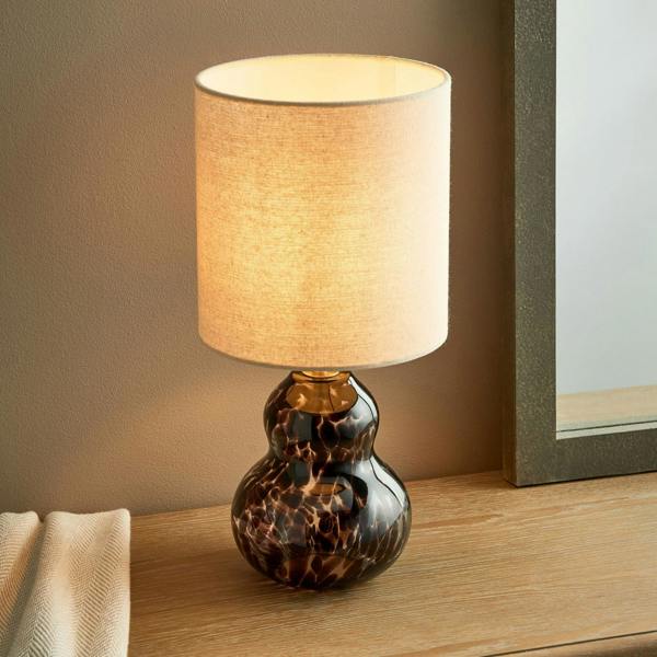 Pagazzi Lighting Maura Brown Tortoise Glass Table Lamp