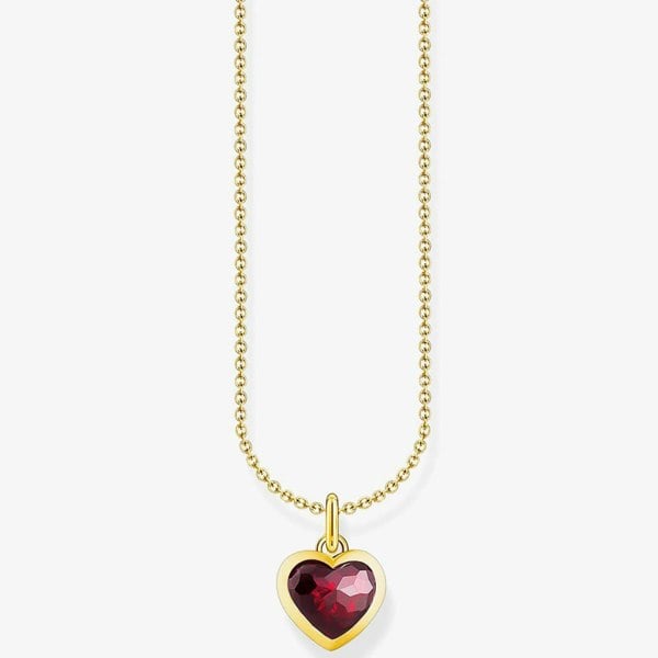 THOMAS SABO Gold Plated Red Heart Necklace KE2268-414-10-L45V
