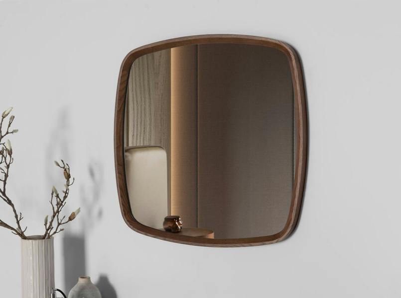 Angel Cerdá Square walnut wall mirror 3285
