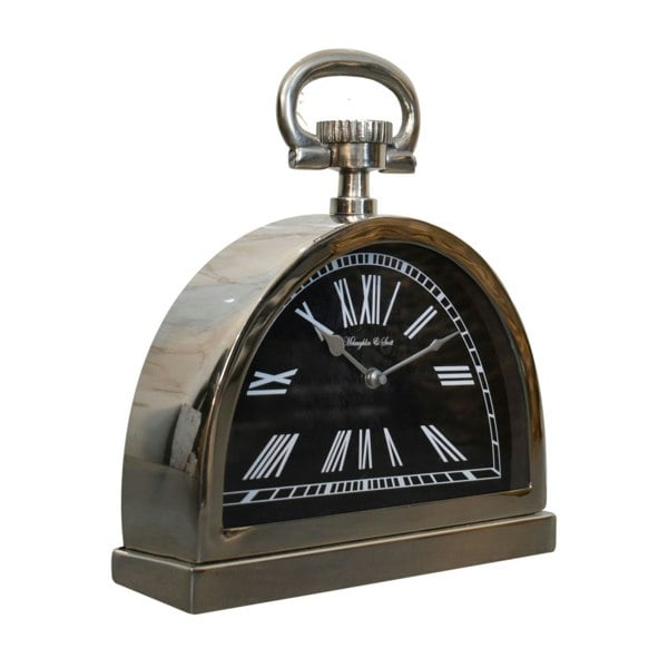 Artisan Furniture Black and Chrome Table Clock