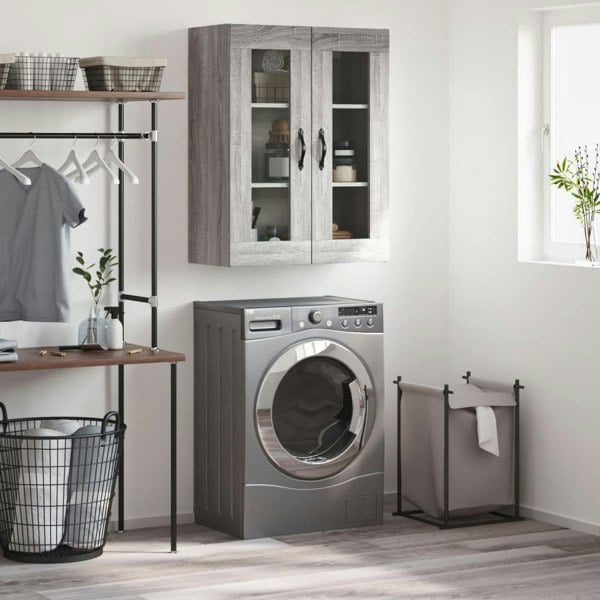 Berkfield Wall Mounted Cabinet Grey Sonoma 69.5x34x90 cm Engineered Wood