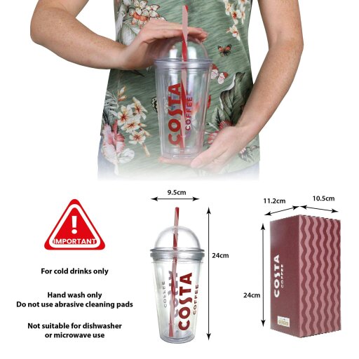 Costa Coffee Iced Coffee Cup with Straw Gift Set