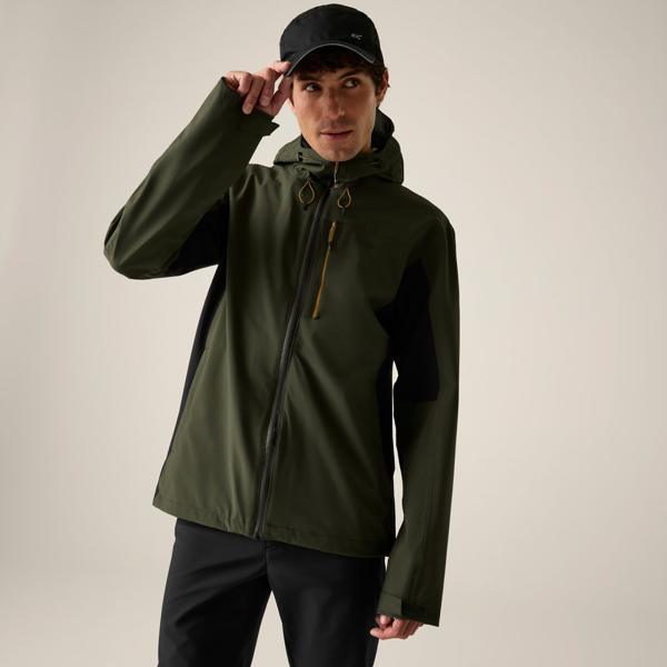 Regatta Mens Birchdale II Waterproof Jacket - Dark Khaki/Black
