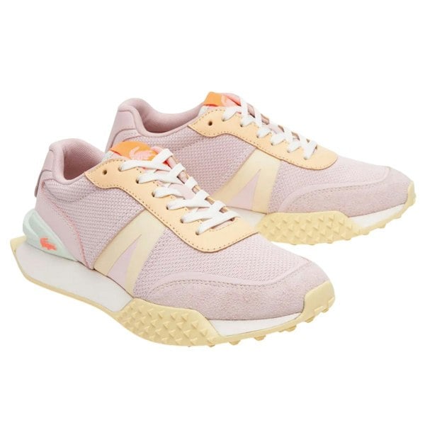 Lacoste Womens L-Spin Deluxe Leather Trainers - Purple/Yellow
