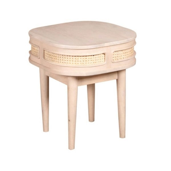 IH Design Carlester Cane And Wood Bedside Table