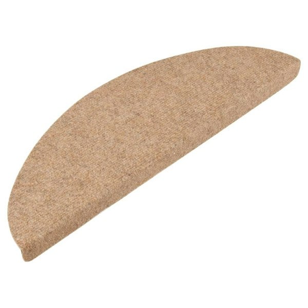 Berkfield Stair Mats Self-adhesive 15 pcs 56x17x3 cm Beige