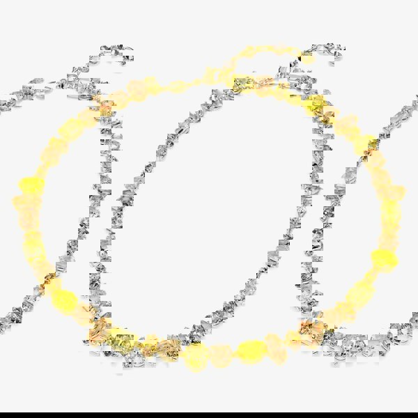 Swarovski Gema Gold Tone Plated Mixed Yellow Crystal Tennis Necklace 5718071