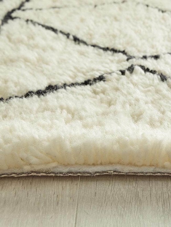 Berber Cream/Black Wool Shaggy Rug – The Rugs