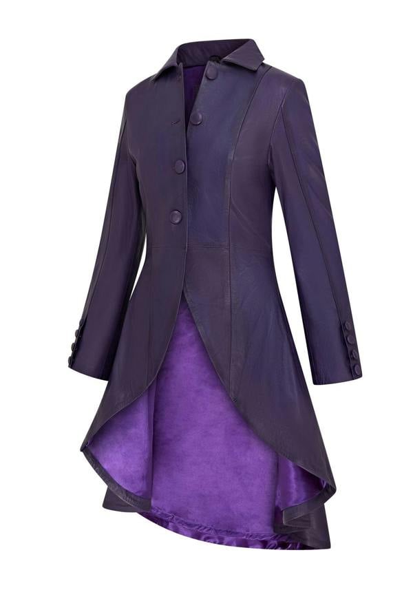 Infinity Leather Womens Gothic Full Length Victorian Leather Coat - Vantaa