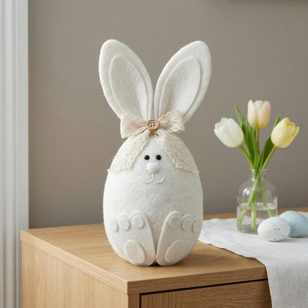 Garden Greatness Decorative Bunny Rabbit with Bow Ornament