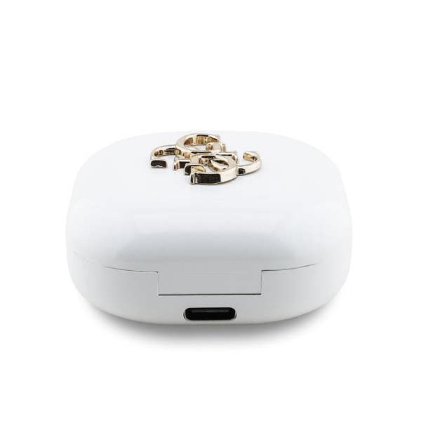 Guess 4G Metal Logo TWS Wireless Earphones White - GUTWSJ7HE4GH