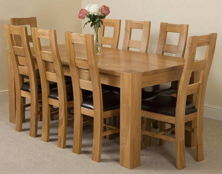That's Furniture Kuba Large Oak Dining Table with Yale Oak Chairs