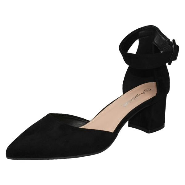 Anne Michelle Ladies Anne Michelle Block Heel Closed Pointed Toe Court Shoes F90125