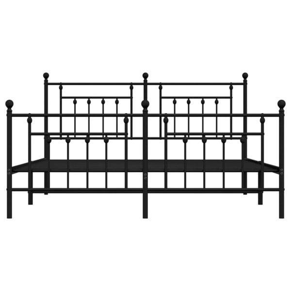 Berkfield Metal Bed Frame with Headboard and Footboard Black 180x200 cm