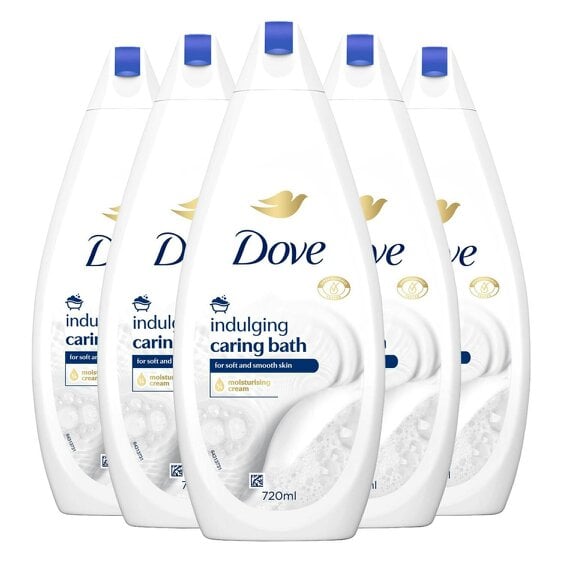 Dove Caring Bath Indulging Cream Bath Soak 720ml With Moisturising Cream, 5 Pack