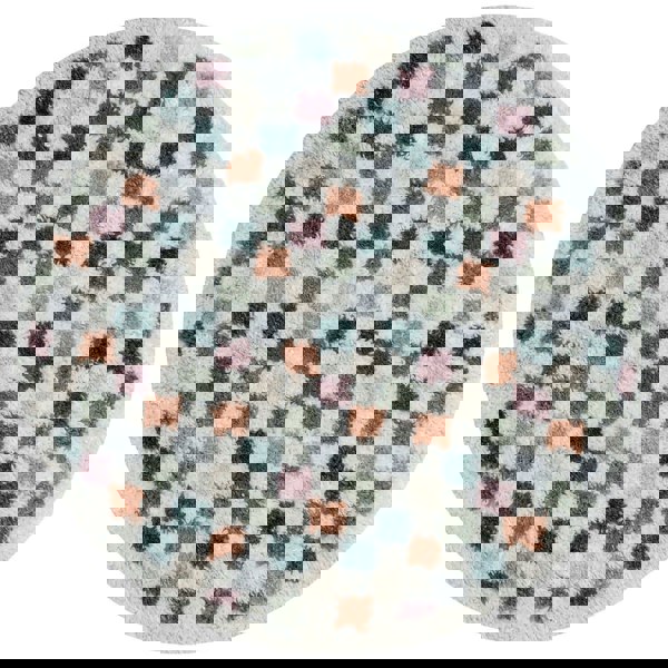 Moodi Shaggy Multicolour Rug, tartan design, high & fluffy pile | THE RUGS