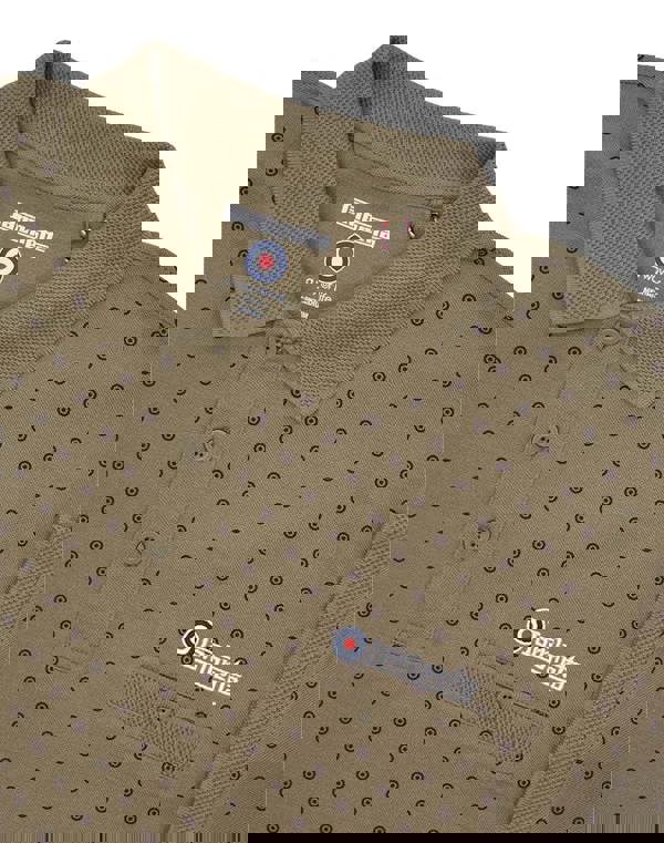 Lambretta Mens Smart Casual Retro All Over Print SKA Polo Shirt