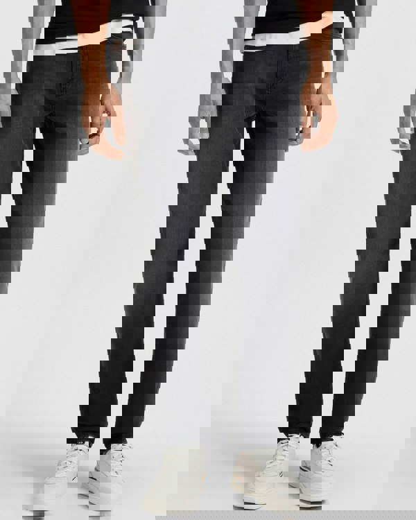 BOSS Orange Re.Maine Mens Regular-Fit Jeans in Super-Stretch Denim - Black 005 - CHO - Designer Mens Jeans