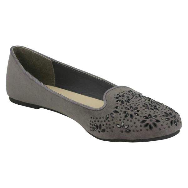 Spot On Ladies Spot On Flat Slipper Cut Ballerinas