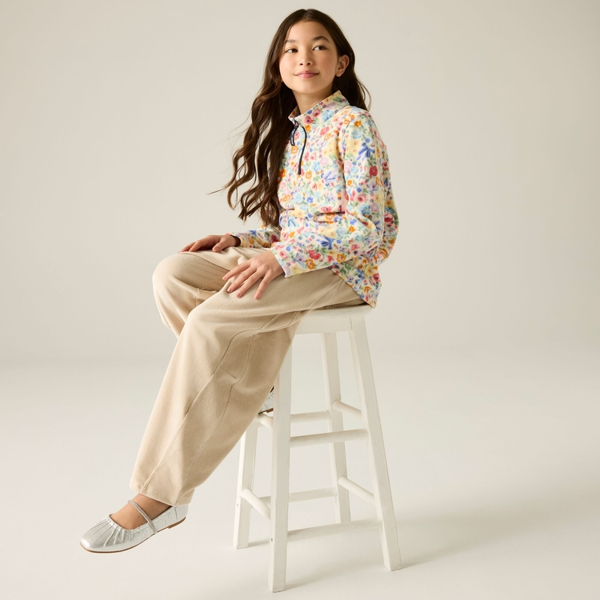 Regatta Kids Cath Kidston Harmony Ditsy Quarter Zip Fleece Top - Cream