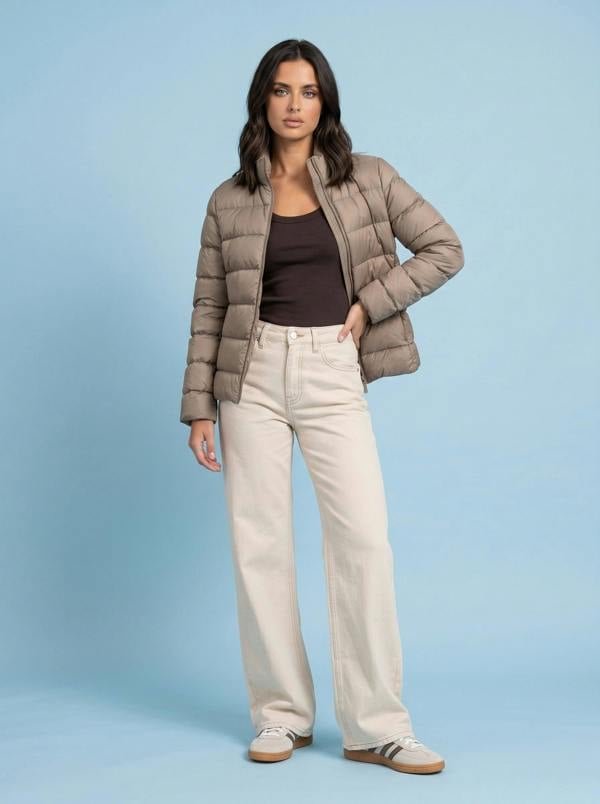 Urban Bliss Compact Puffer Jacket Cappuccino