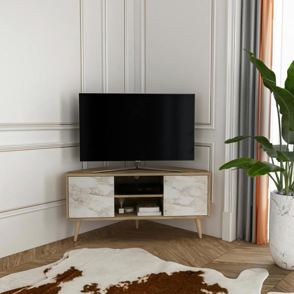 Decorotika Lesson Corner TV Stand TV Unit TV Cabinet for TVs up to 55"