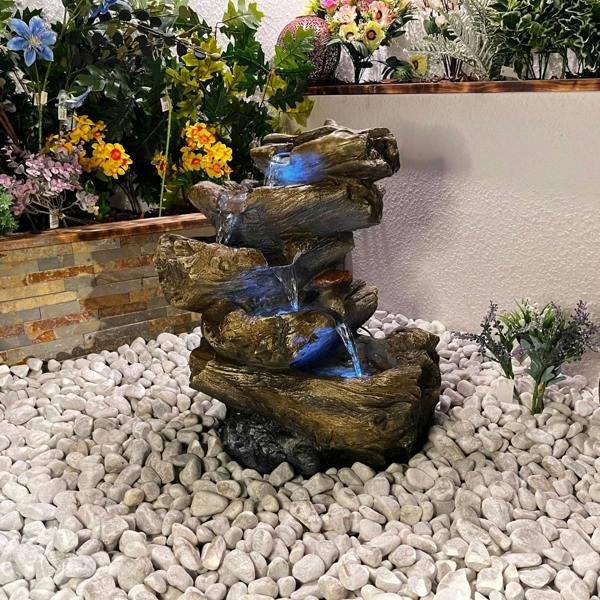 Tranquillity Water Features 5 Tier Wood Cascade Woodland Water Feature