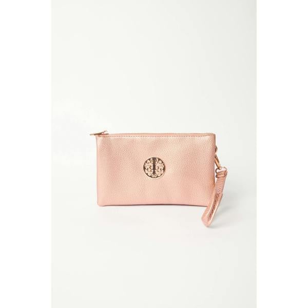 Blue Vanilla Detailed Zip Up Purse With Detachable Strap