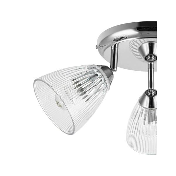 COSYLYTE Athella Bathroom 3 Light Ribbed Glass Spotlight
