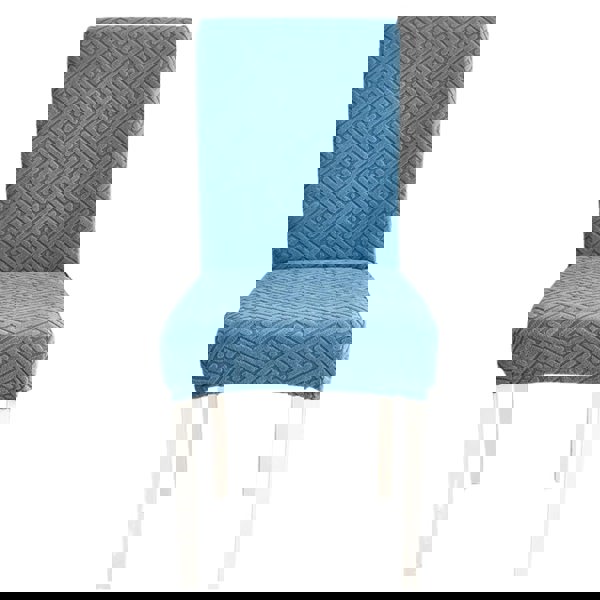 Anyseat Chair Cover Blue Puzzle Design with Anti-Dirt and Elastic Material for Dining Room Kitchen Wedding Hotel Banquet Restaurant