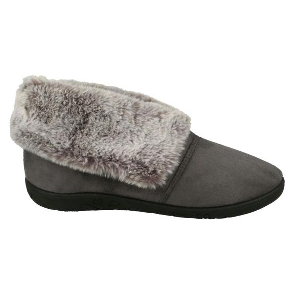 Padders Ladies Padders Faux Fur Cuffed Slippers Esme