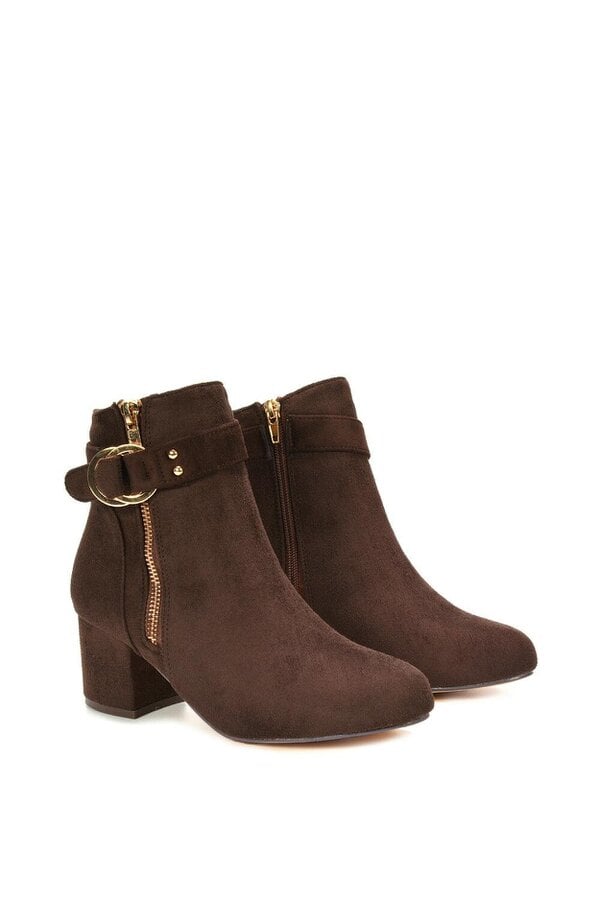 XY LONDON Mid Block Heel Ankle Boots