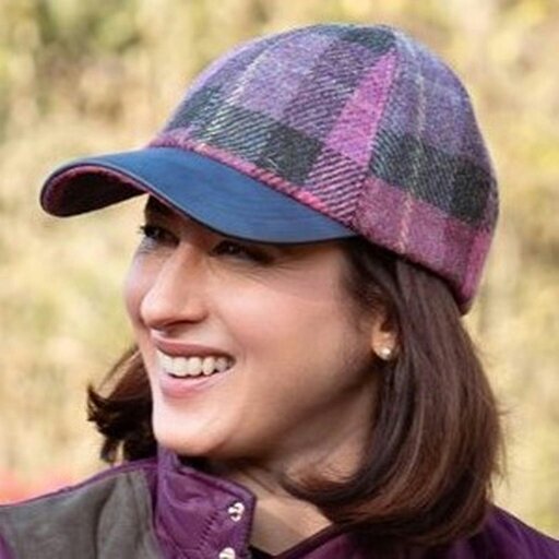 Heather Hats & Accessories Harris Tweed Baseball Trucker Cap, Cotton Lining, Outdoor Wear, Clover Pink
