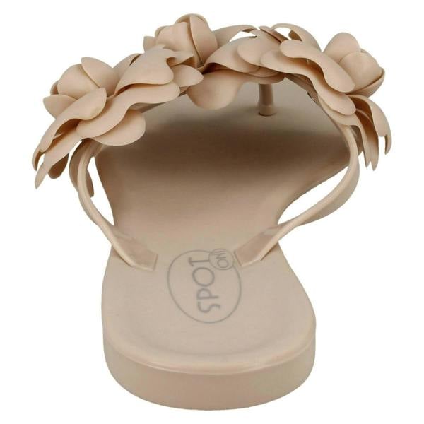 Spot On Ladies Spot On Flat Jelly Toepost Sandals